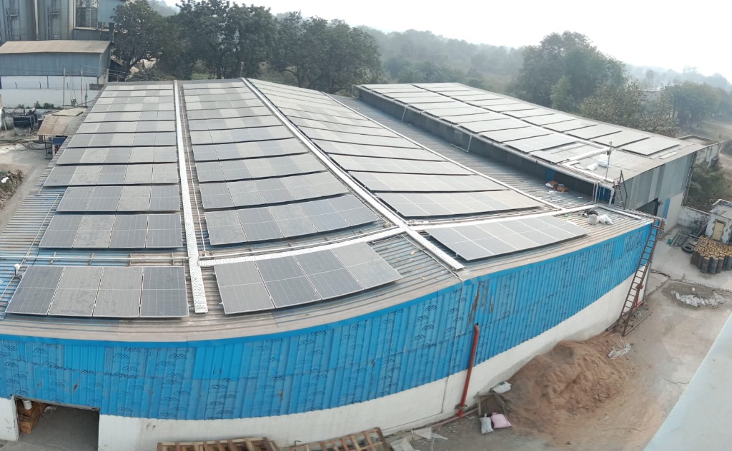 Large-scale factory rooftop solar EPC project by Vykon Indus Technologies — industrial solar installation India